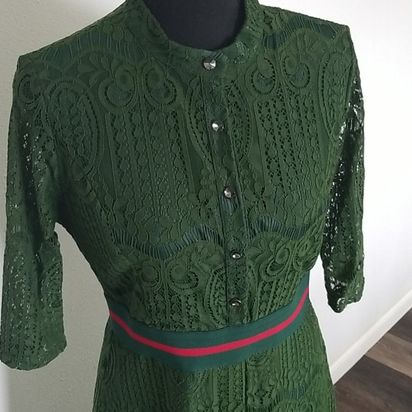 Green ALine Dress - Picture 4 of 5